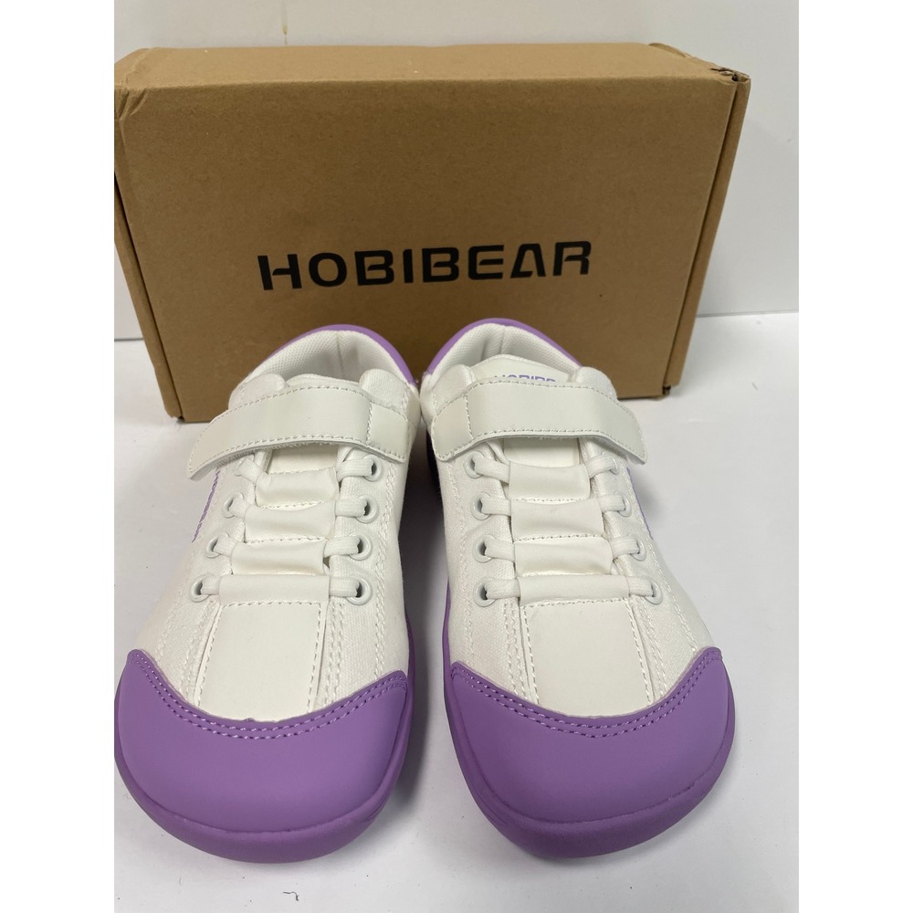 NIB HOBIBEAR Kids White‎ & Purple Sneakers Shoes Toddler Size 13